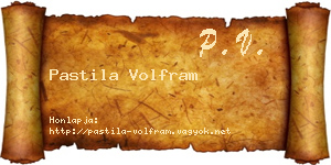 Pastila Volfram névjegykártya